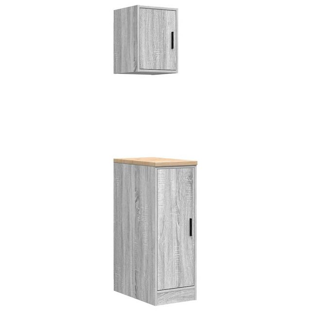 vidaXL Aktenschrank Garagenschränke 2 Stk Grau Sonoma Holzwerkstoff günstig online kaufen