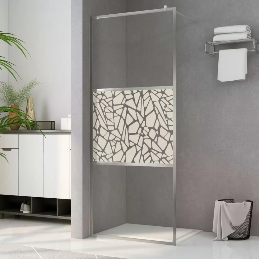 Duschwand Für Begehbare Dusche Esg-glas Steindesign 80x195 Cm günstig online kaufen