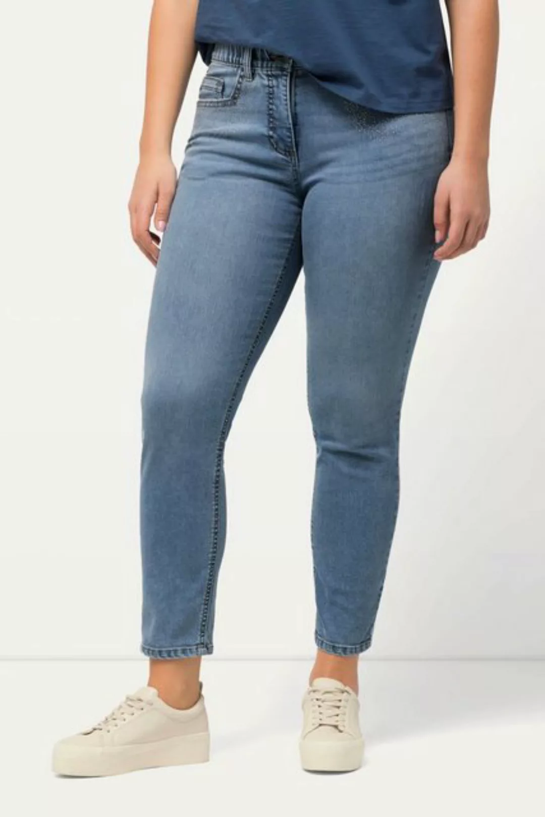 Ulla Popken 5-Pocket-Jeans Jeans Sarah Ziersteine schmales Bein Stretch günstig online kaufen