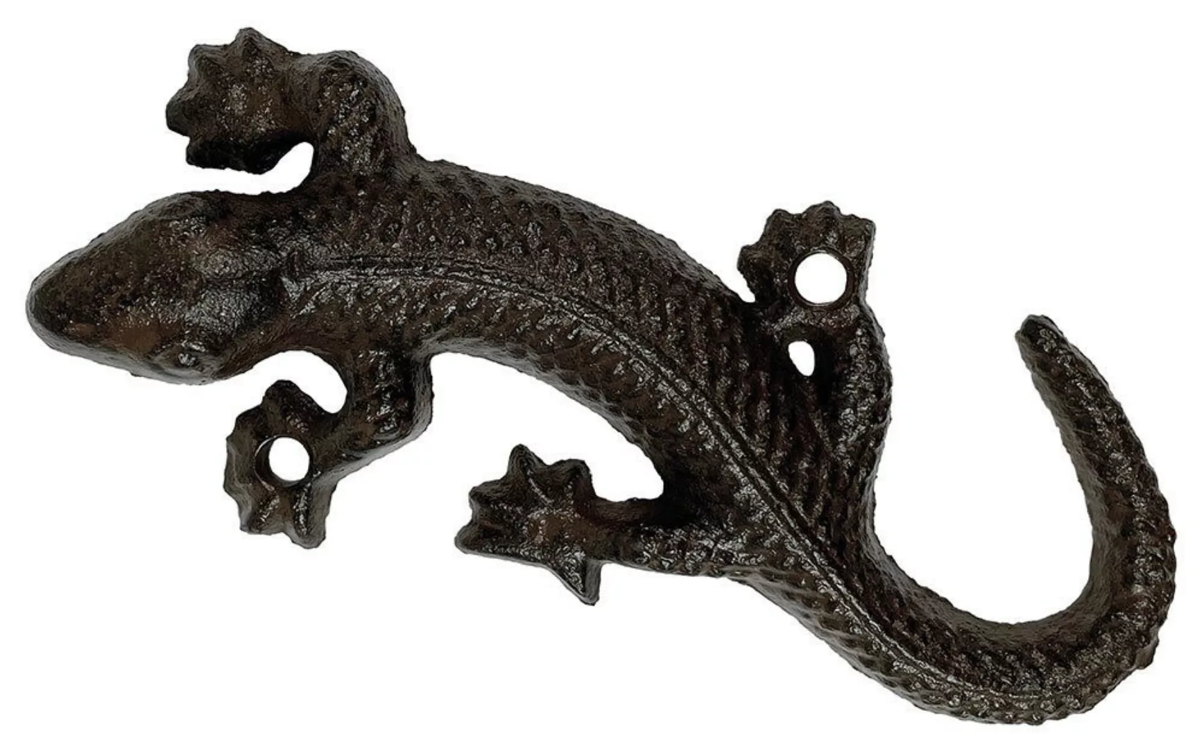 Wanddeko Gecko Echse Eidechse Dekofigur Skulptur Gusseisen Antik-Stil Braun günstig online kaufen