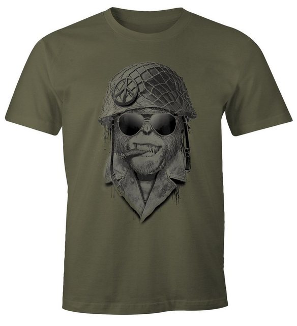 MoonWorks Print-Shirt Herren T-Shirt Gorilla Helmet Fun-Shirt mit Print günstig online kaufen