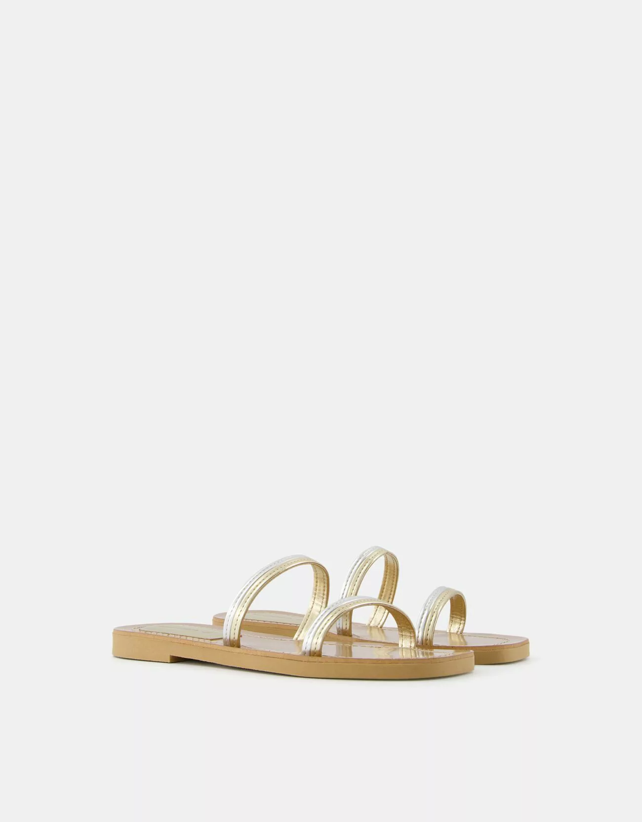 Bershka Flache Sandalen Mit Mehreren Riemchen Damen 40 Kombiniert günstig online kaufen