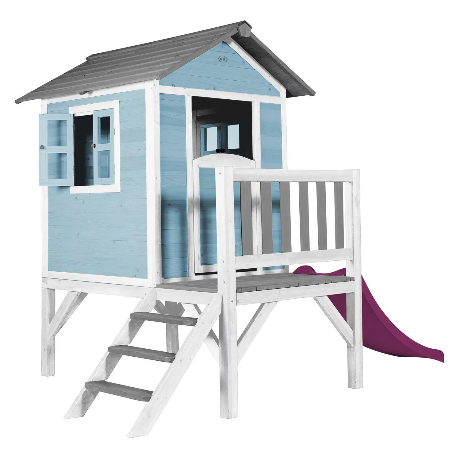 AXI Spielhaus Lodge XL blau B/H/T: ca. 240x189x167 cm günstig online kaufen