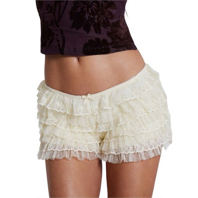 Refttenw Shorts Sexy Shorts mit Rüschenspitze für Damen, mehrlagige Pumphos günstig online kaufen