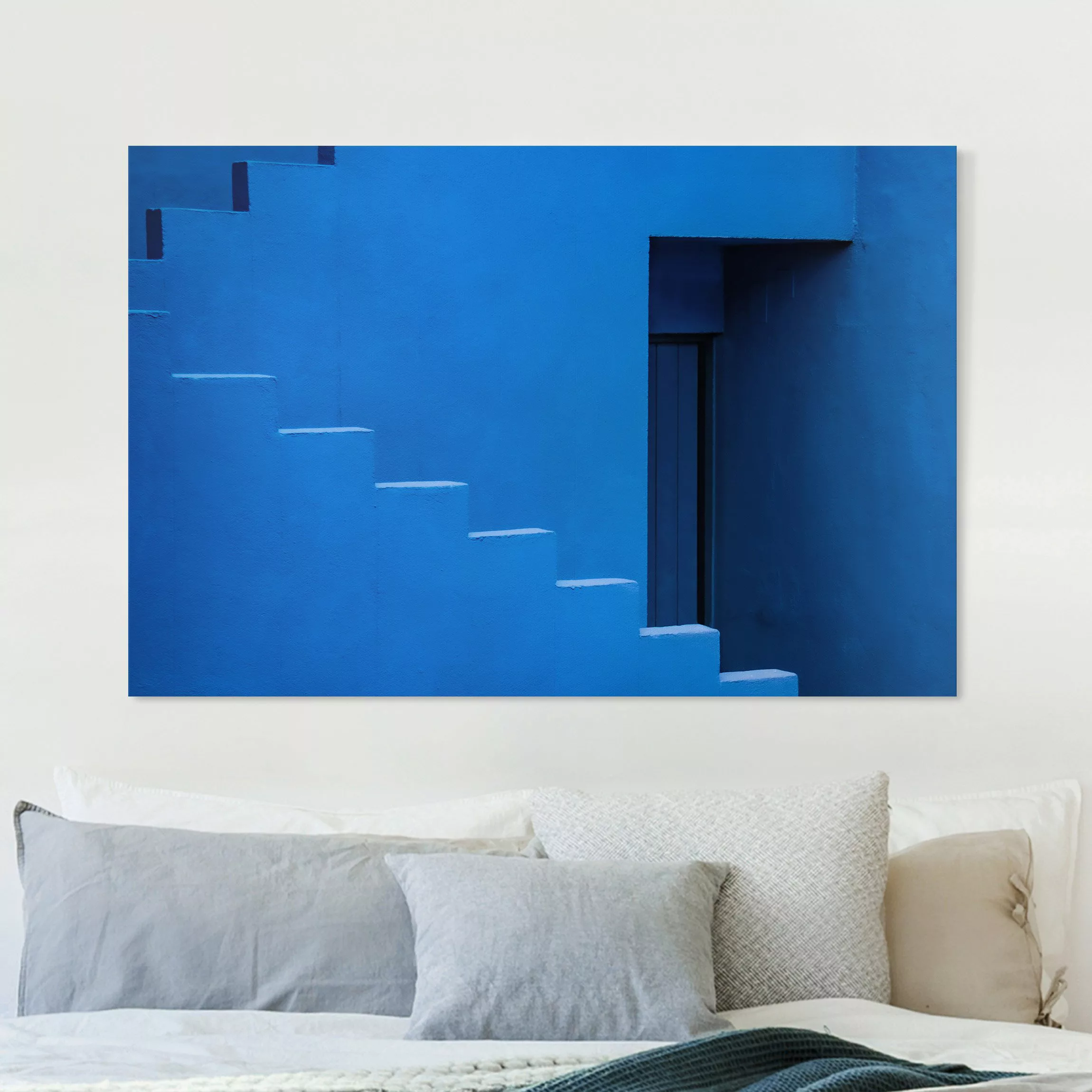 Leinwandbild Blaue Architektur günstig online kaufen