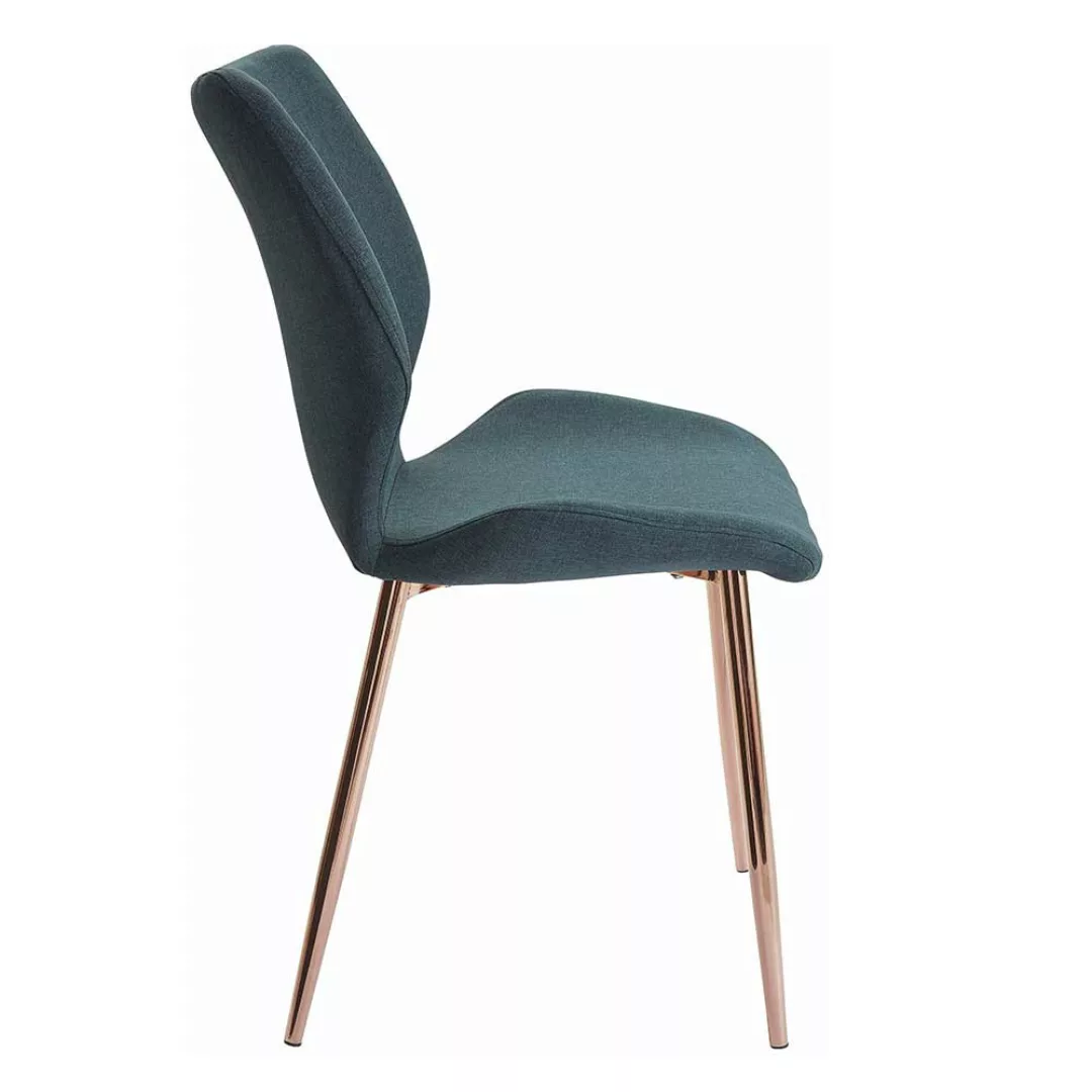 Moderne Esstisch Stühle in Dunkelgrün Kupferfarben (2er Set) günstig online kaufen