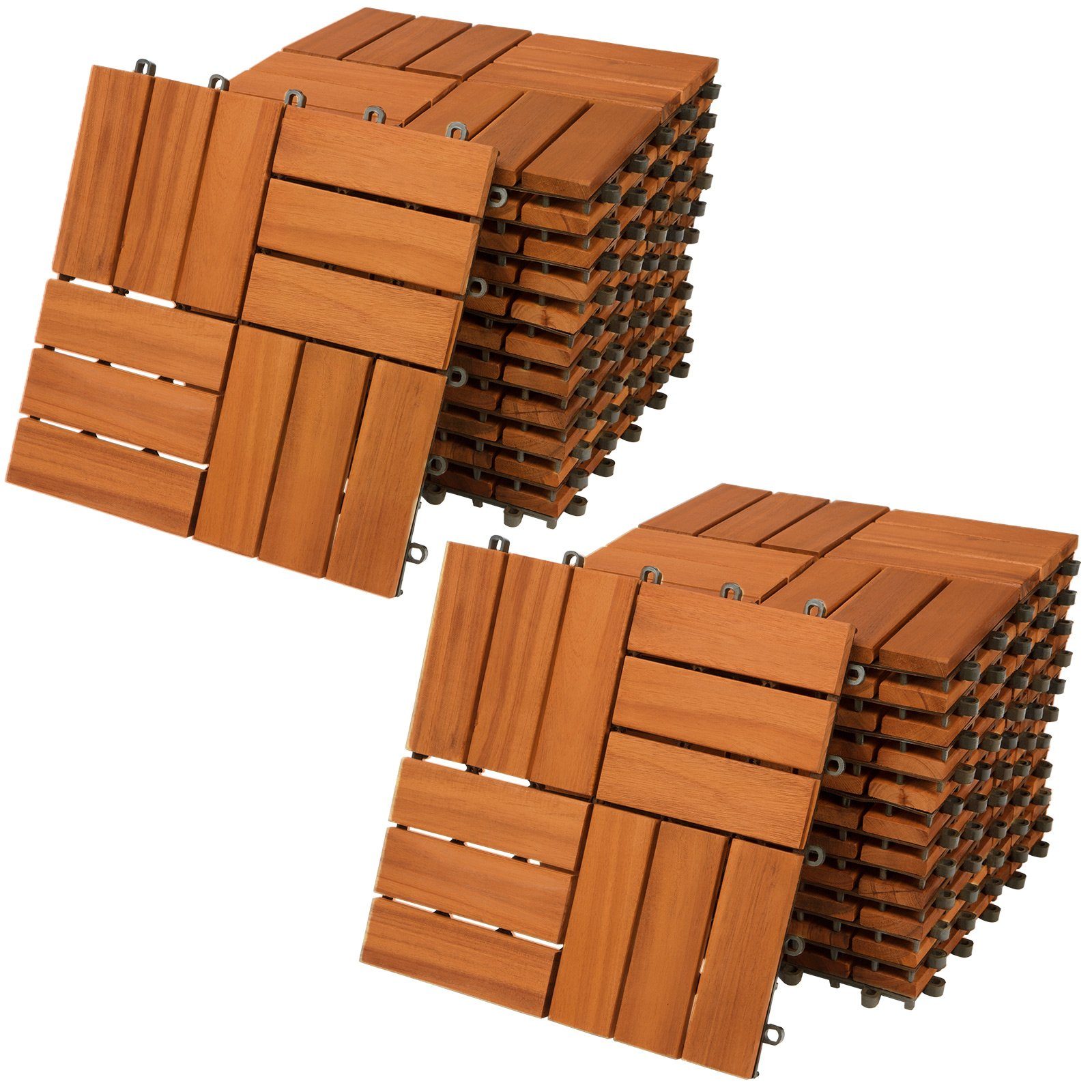 Casaria Holzfliesen 22x Akazie Mosaik, Terrassenfliesen günstig online kaufen