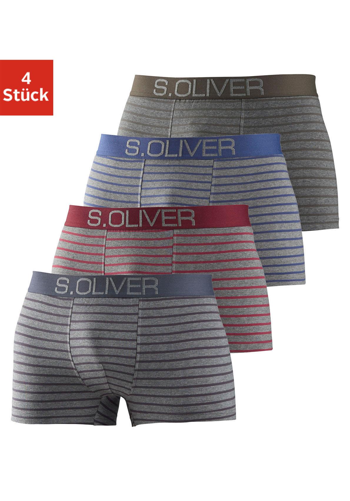 s.Oliver Boxer "Boxershorts für Herren", (Packung, 4 St.), mit kontrastfarb günstig online kaufen