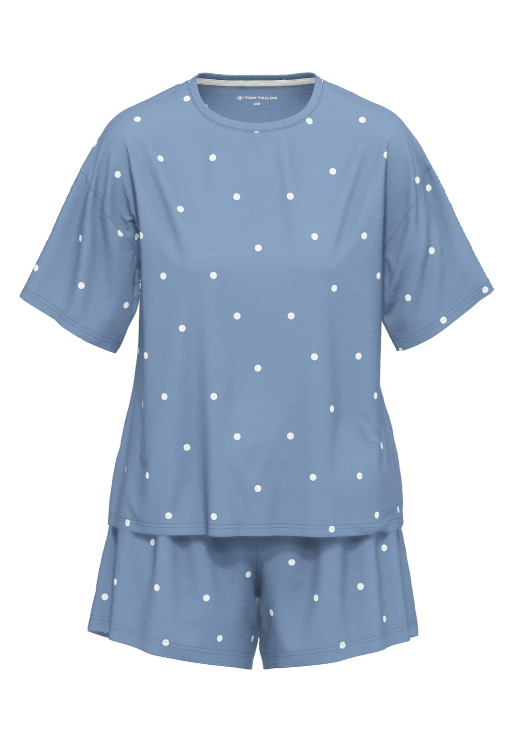 TOM TAILOR Shorty "Charlotte", (2 tlg.), gepunktet, Kurzarm, Rundhalsaussch günstig online kaufen