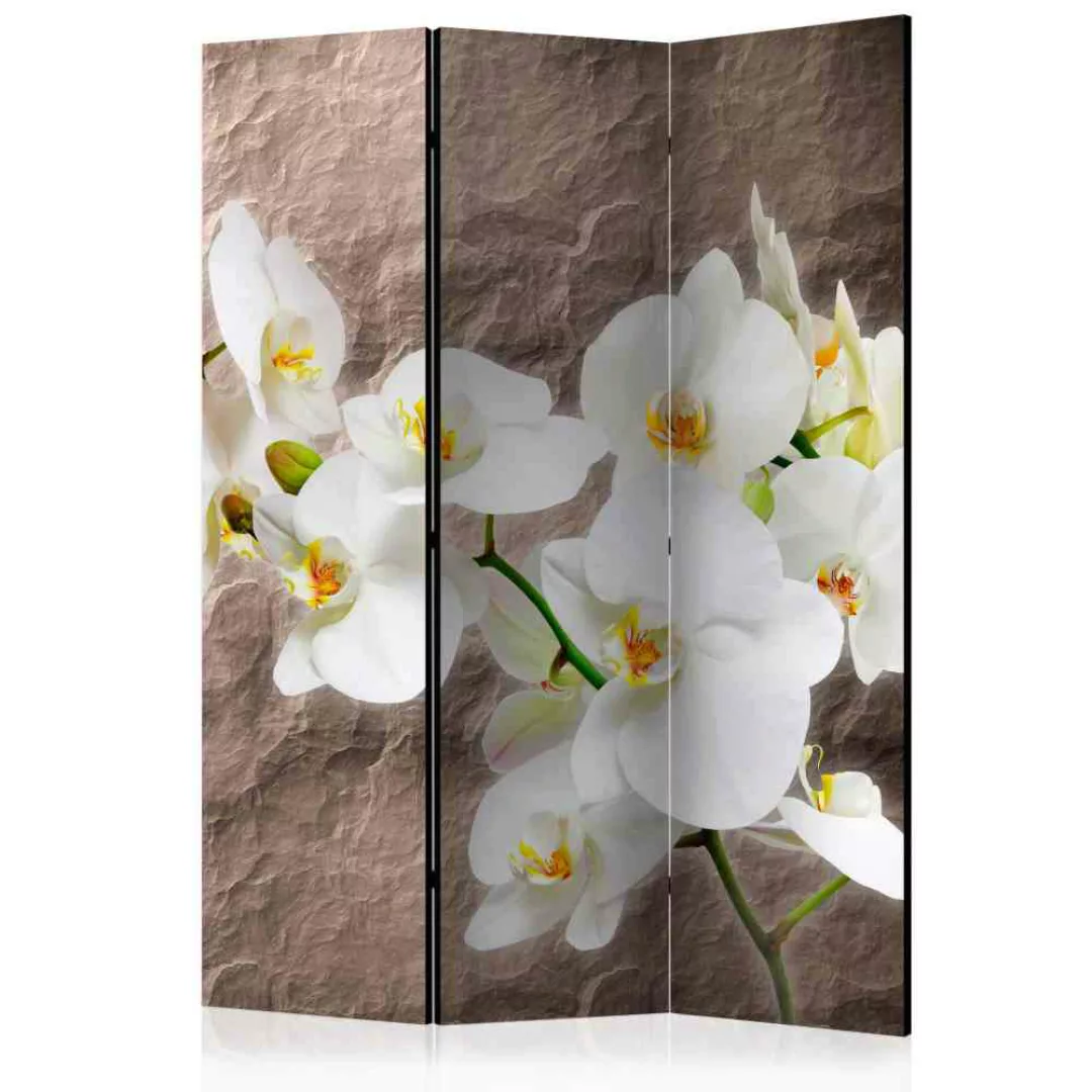 Paravent aus Leinwand mit Orchideen Motiv günstig online kaufen
