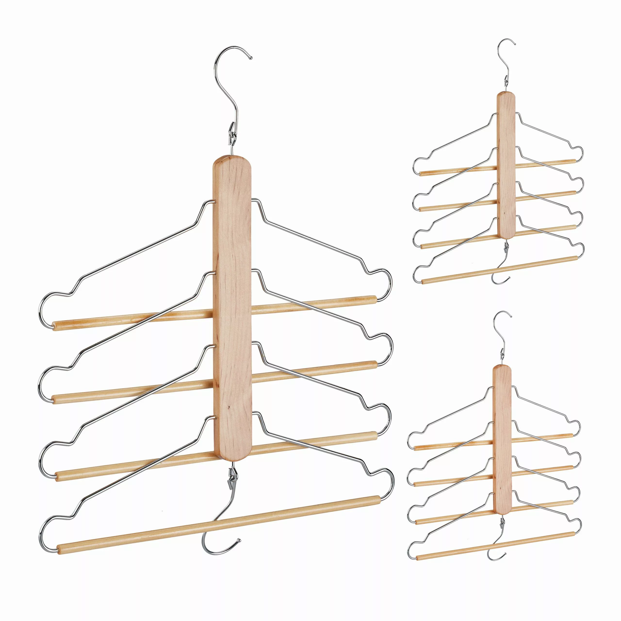 relaxdays Mehrfach-Kleiderbügel Mehrfach Kleiderbügel, (3er Pack, günstig online kaufen