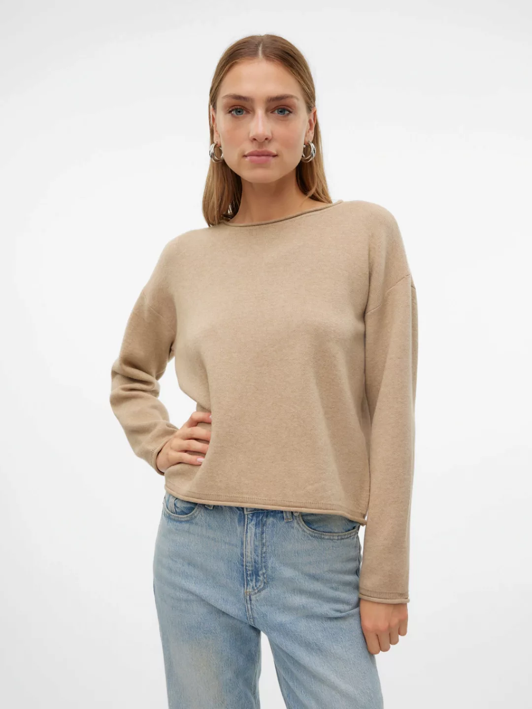 Vero Moda Strickpullover VMGOLD ROLL LS O-NECK PULLOVER GA günstig online kaufen