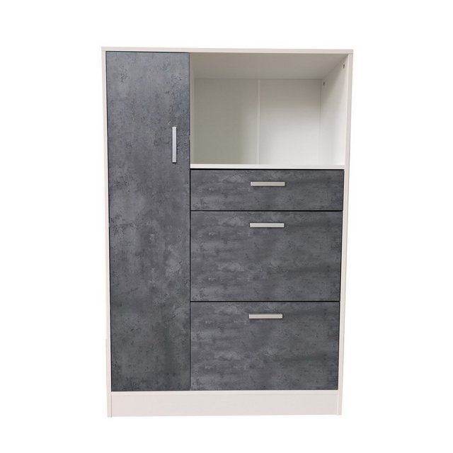 HTI-Living Hochschrank Küchenschrank Weiß-Beton Blanca L (Stück, 1-St., 1 K günstig online kaufen