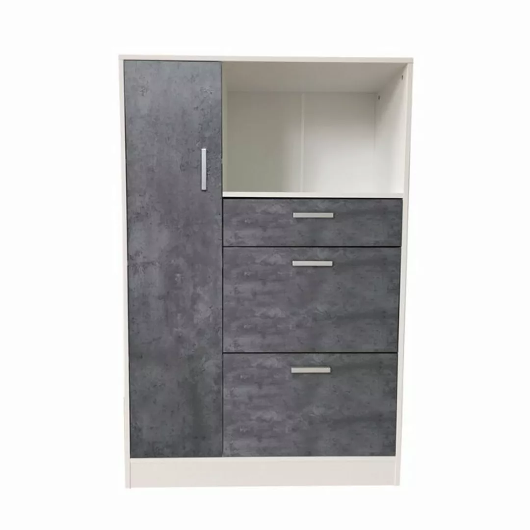 HTI-Living Hochschrank Küchenschrank Weiß-Beton Blanca L (Stück, 1-St., 1 K günstig online kaufen