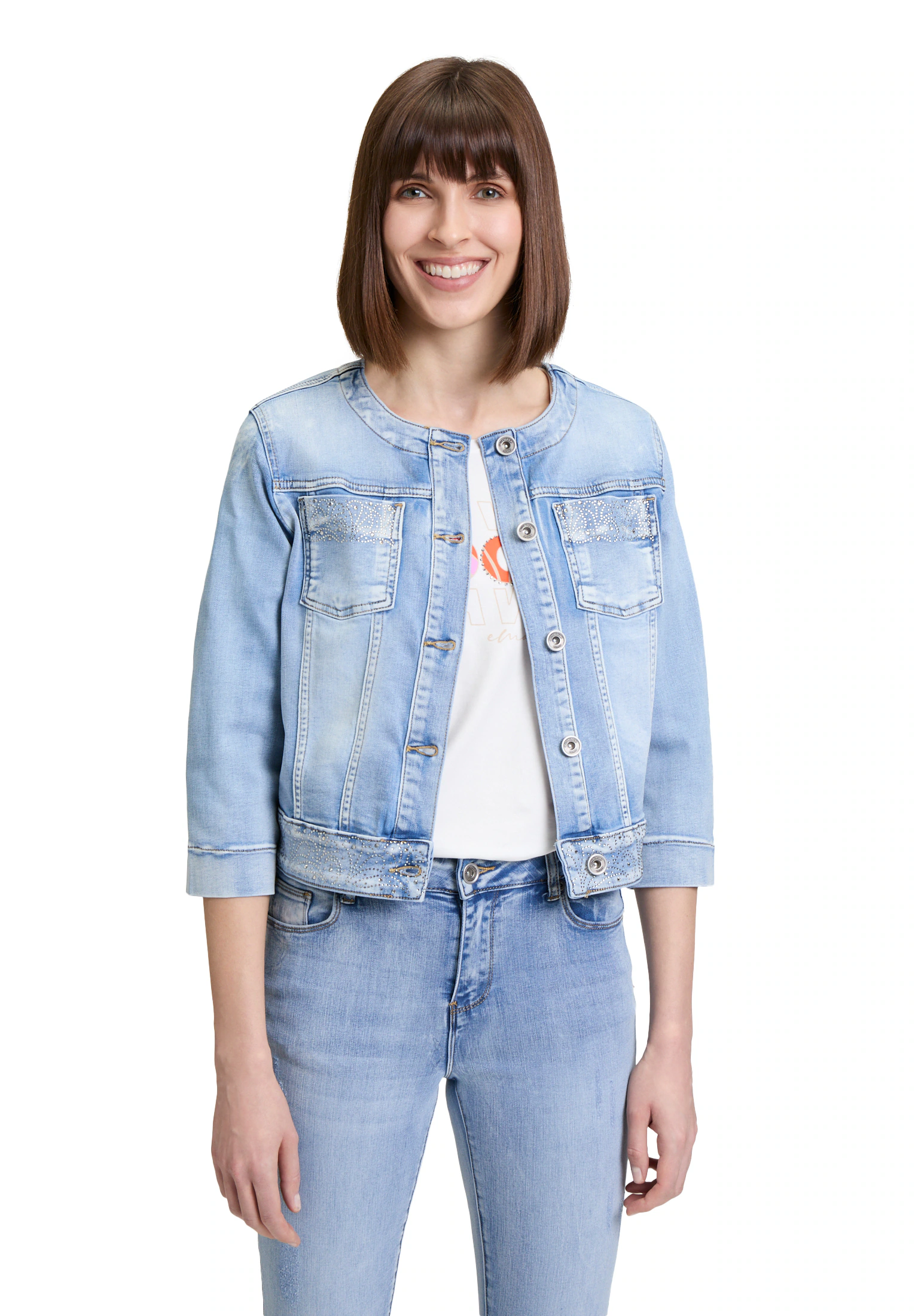 Betty Barclay Jackenblazer "Betty Barclay Jeansjacke mit 3/4 Arm", Knöpfe günstig online kaufen