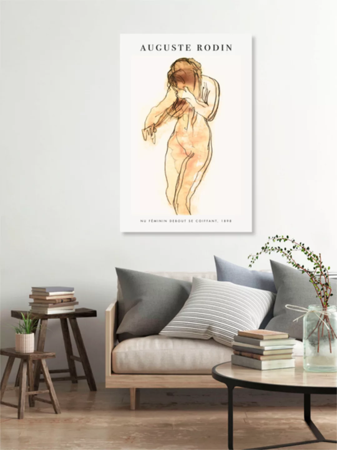 Poster / Leinwandbild - Auguste Rodin: Frauenakt günstig online kaufen