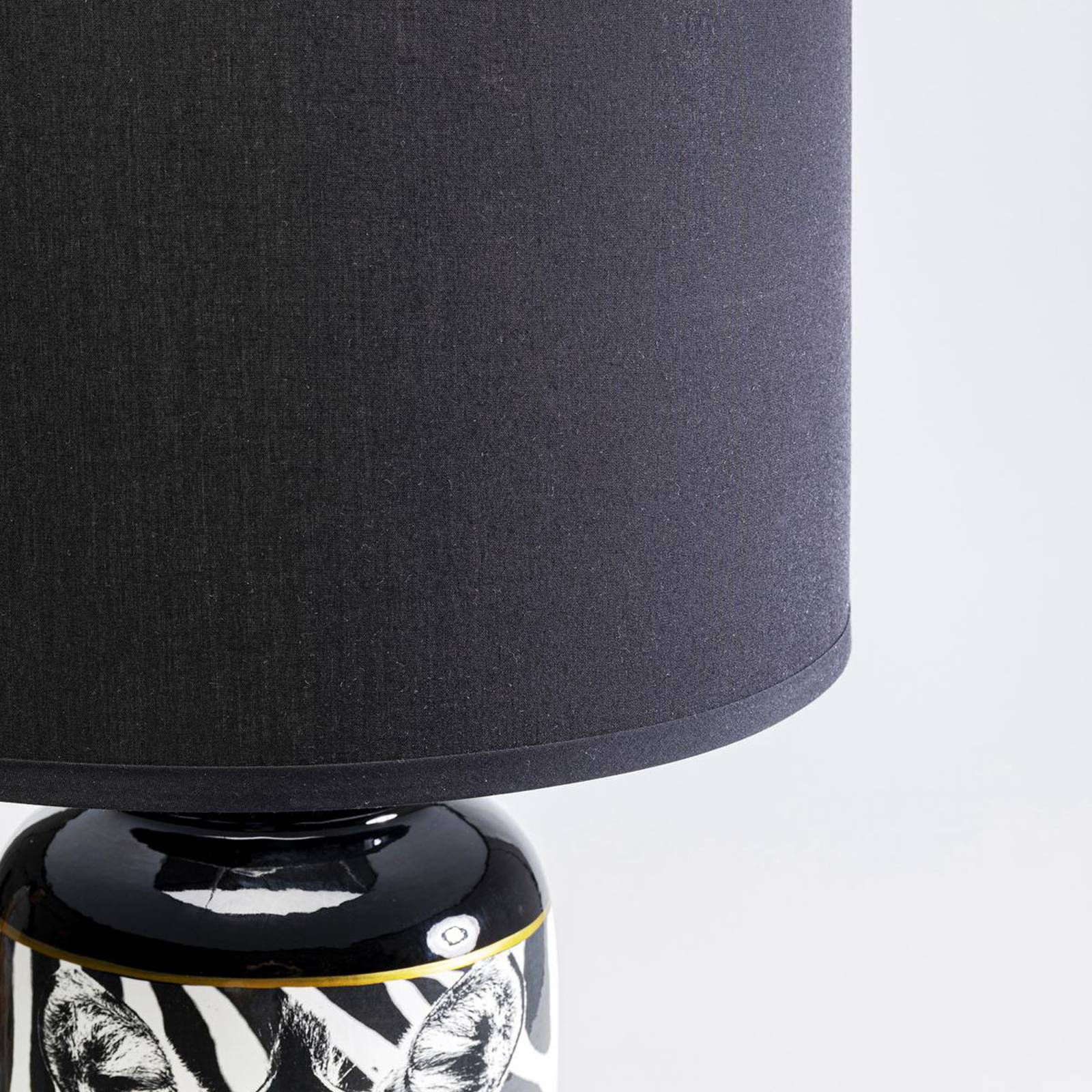 KARE Tischlampe Zebra Face schwarz Textil, Porzellan, 71 cm günstig online kaufen