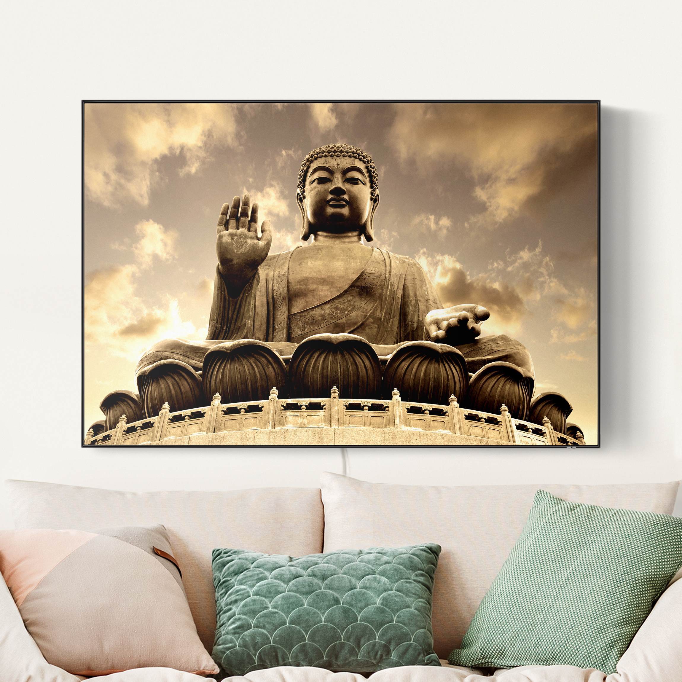 LED-Wechselbild Großer Buddha Sepia günstig online kaufen