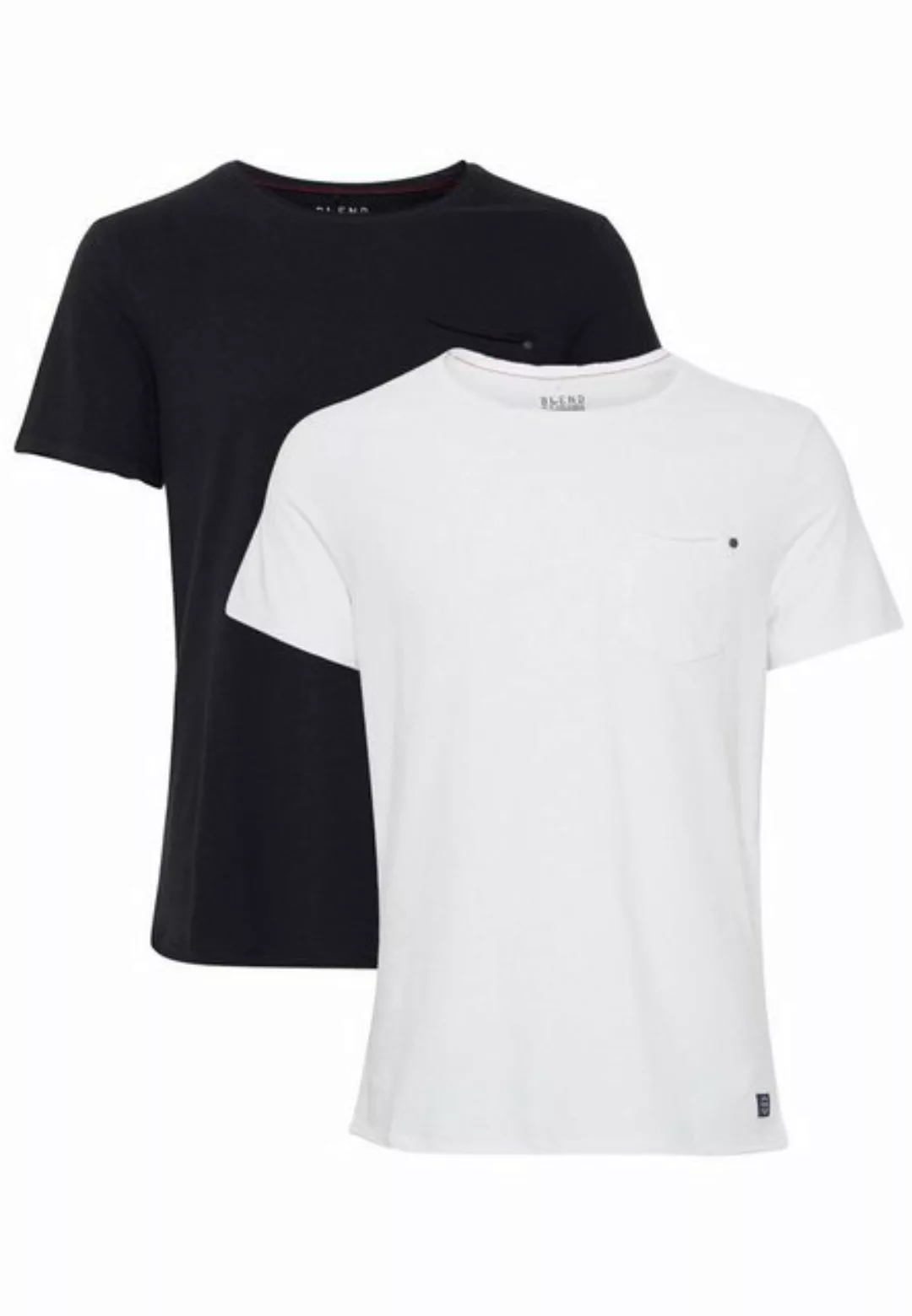 Blend T-Shirt Einfarbiges Rundhals T-Shirt 2er Stück Set BHNOEL (1-tlg) 403 günstig online kaufen