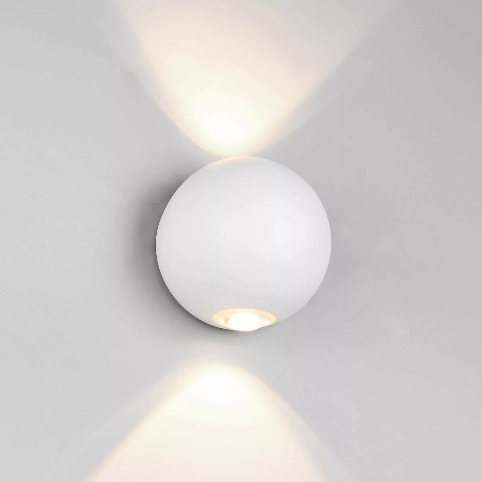 LED-Außenwandleuchte Avisio, weiß matt, 2-flammig, halbrund günstig online kaufen