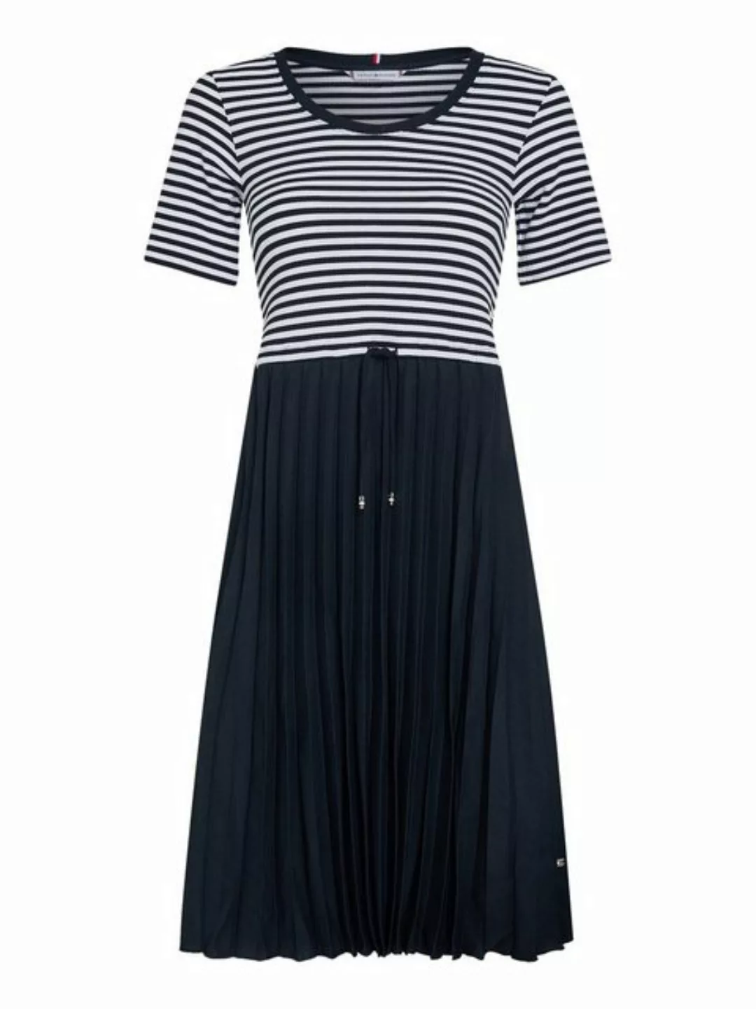 Tommy Hilfiger Midikleid 5x2 RIB CNK PLEATED KNEE DRS SS in gestreifter Opt günstig online kaufen