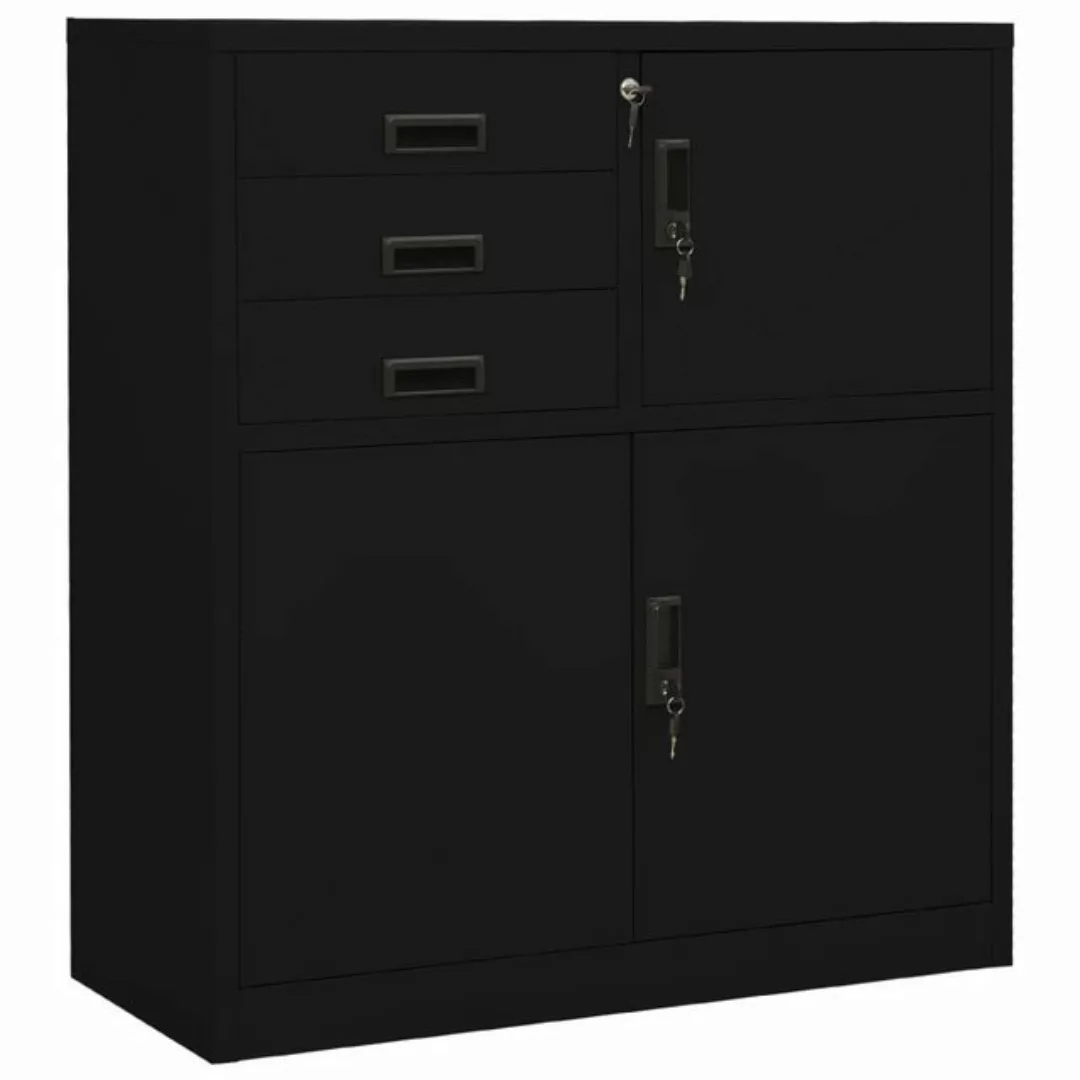 Büroschrank Schwarz 90x40x102 Cm Stahl günstig online kaufen