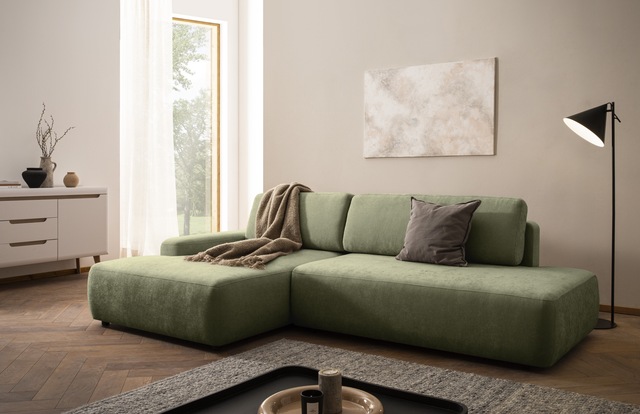 INOSIGN Ecksofa »TORGE, Schlafsofa Cord, Samtvelours u. Strukur fein, Couch günstig online kaufen