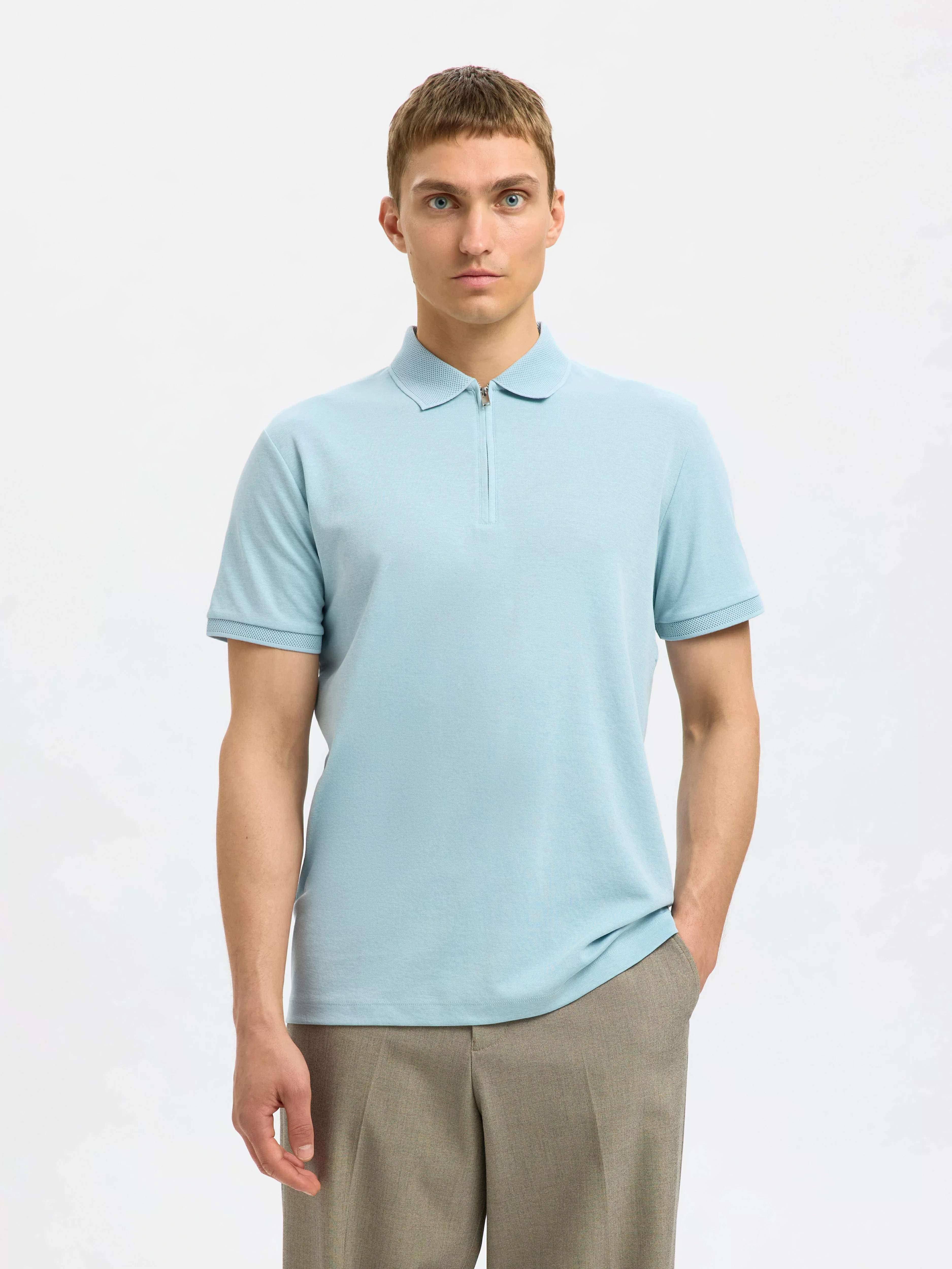 SELECTED HOMME Poloshirt "SLHFAVE ZIP SS POLO NOOS" günstig online kaufen