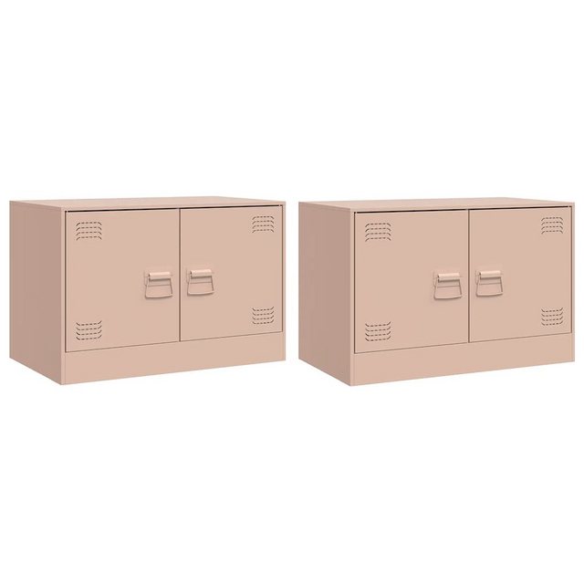 vidaXL TV-Schrank TV-Schränke 2 Stk. Rosa 67x39x44 cm Stahl günstig online kaufen