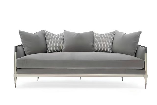 Xlmoebel Sofa Designer Dreisitzer Stoffsofa für das Wohnzimmer in Grau mit günstig online kaufen