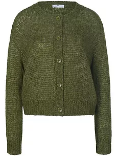 Strickjacke überschnittener Schulter Peter Hahn grün günstig online kaufen
