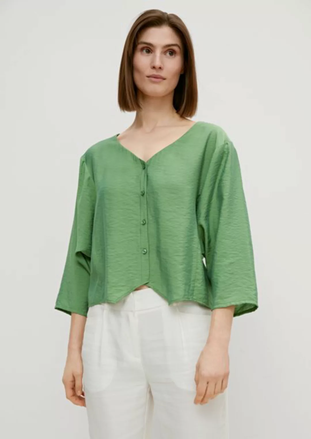 Comma 3/4-Arm-Shirt Bluse aus Viskosemix Smok-Detail günstig online kaufen