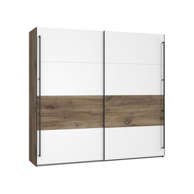 expendio Kleiderschrank Kara 4-1 Flaggstaff Oak / weiß 220x211x62 cm günstig online kaufen