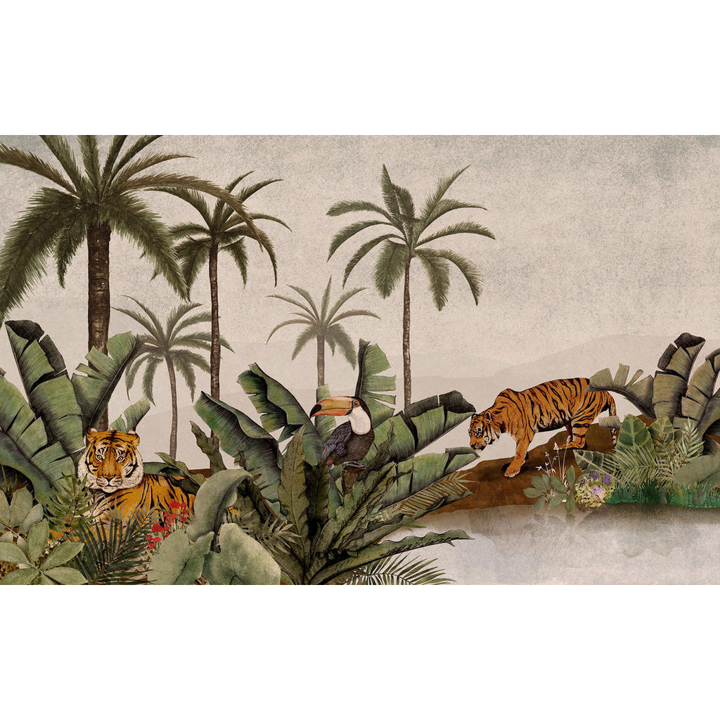 Komar Fototapete »Digitaldruck Vlies - Tiger Jungle - Größe 400 x 250 cm«, günstig online kaufen