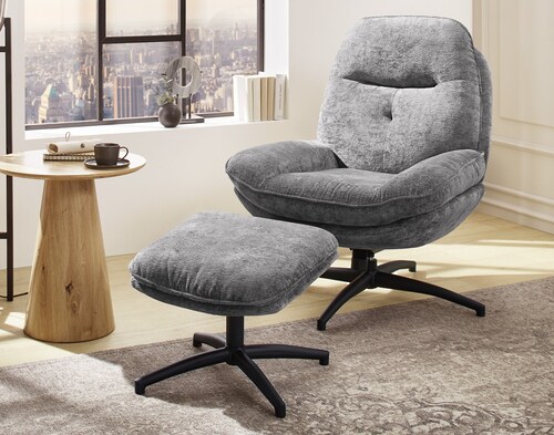 Jockenhöfer Gruppe Relaxsessel "Stuart", Inklusive Hocker, 360 Drehfunktion günstig online kaufen
