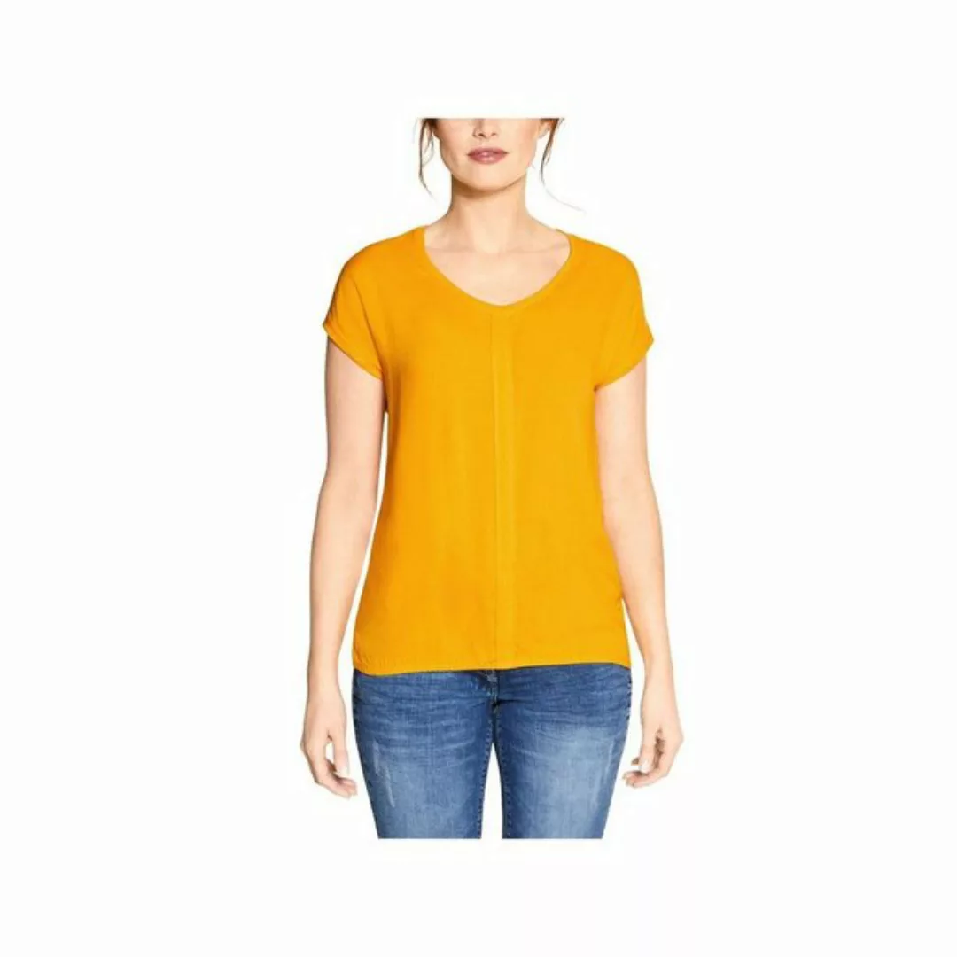 Cecil Rundhalsshirt gelb regular fit (1-tlg) günstig online kaufen