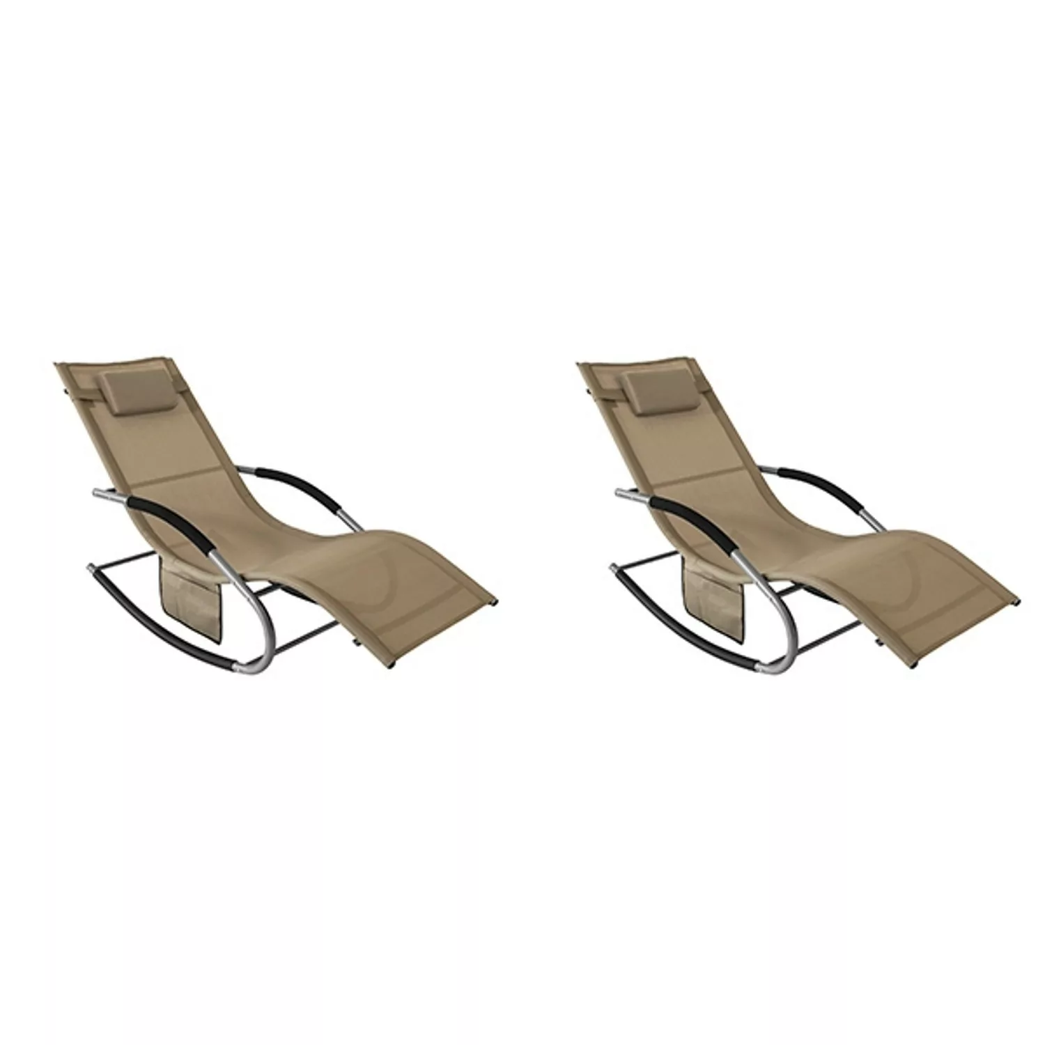 SoBuy® 2-er Set Sonnenliege Swingliege Schaukelliege Liegestuhl Relaxstuhl günstig online kaufen