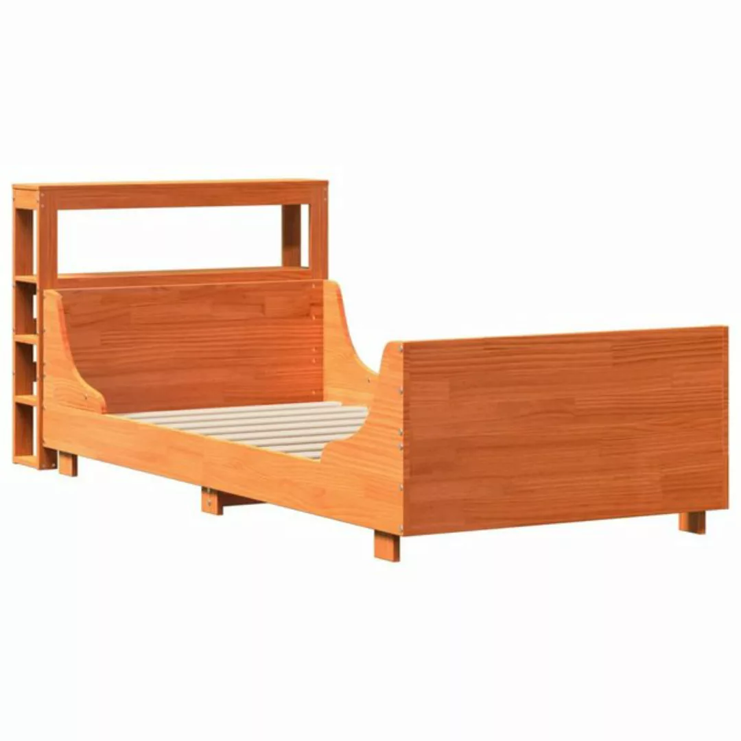 vidaXL Bett Massivholzbett ohne Matratze Wachsbraun 75x190 cm Kiefernholz günstig online kaufen