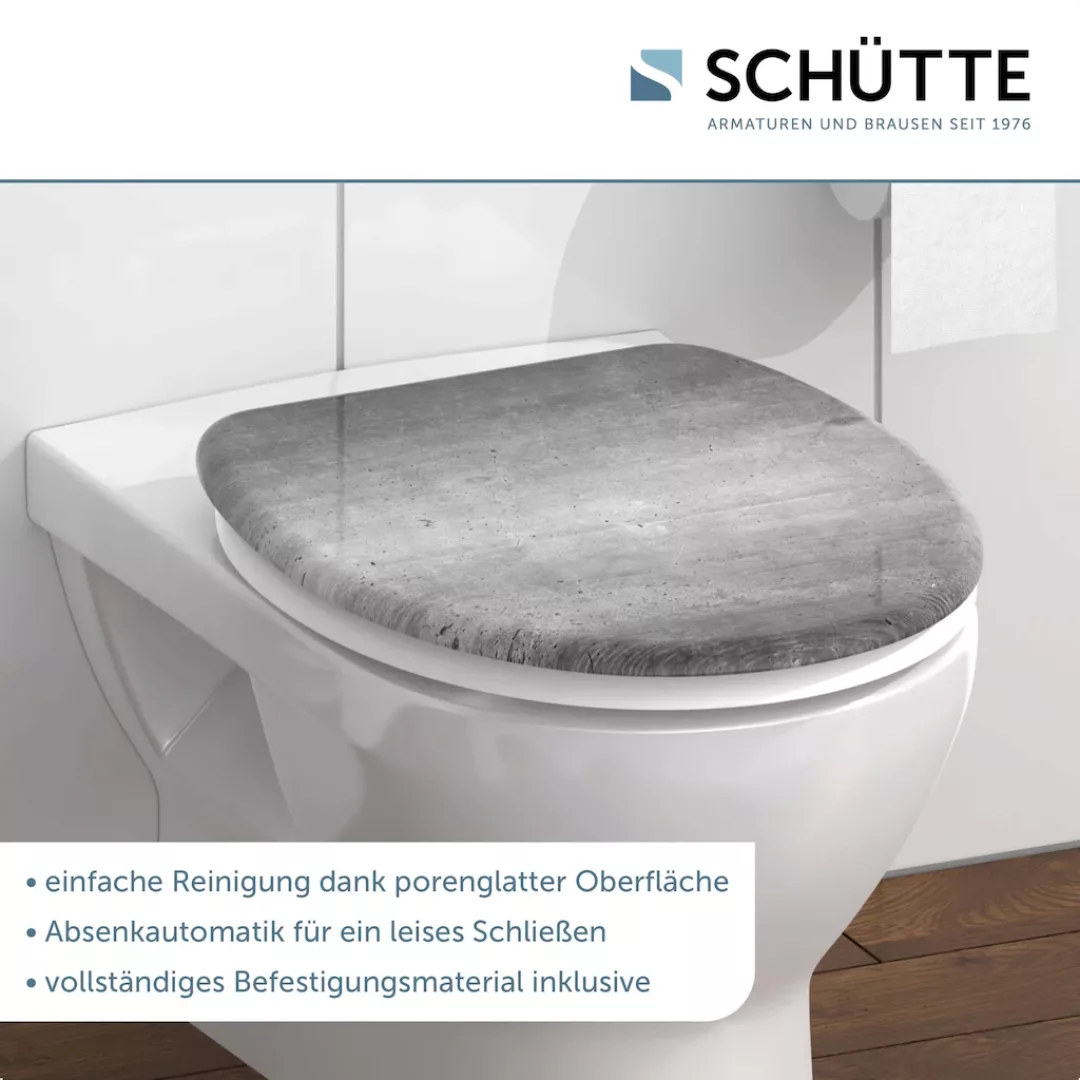 Schütte WC-Sitz "Industrial Grey", Duroplast, mit Absenkautomatik günstig online kaufen