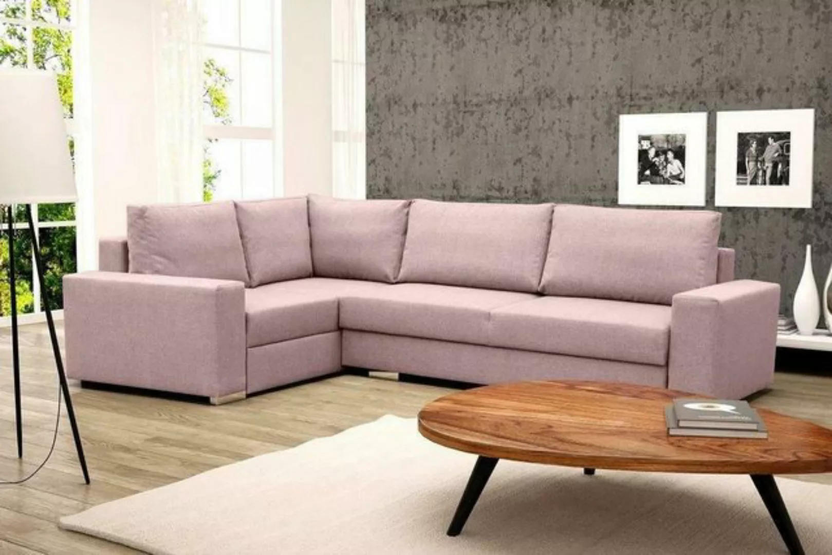 JVmoebel Ecksofa Schlafsofa Eck Sofa Couch Polster Eck Garnitur Sofas Schla günstig online kaufen