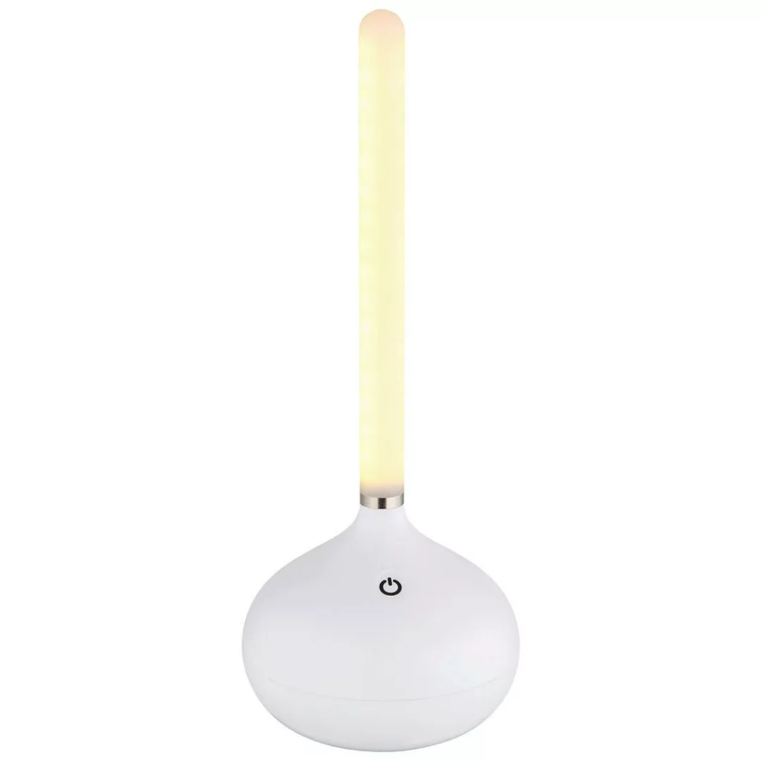 GLOBO LED-Tischleuchte TURNER 28067W Opal weiß Kunststoff H/D: ca. 24,3x9,6 günstig online kaufen