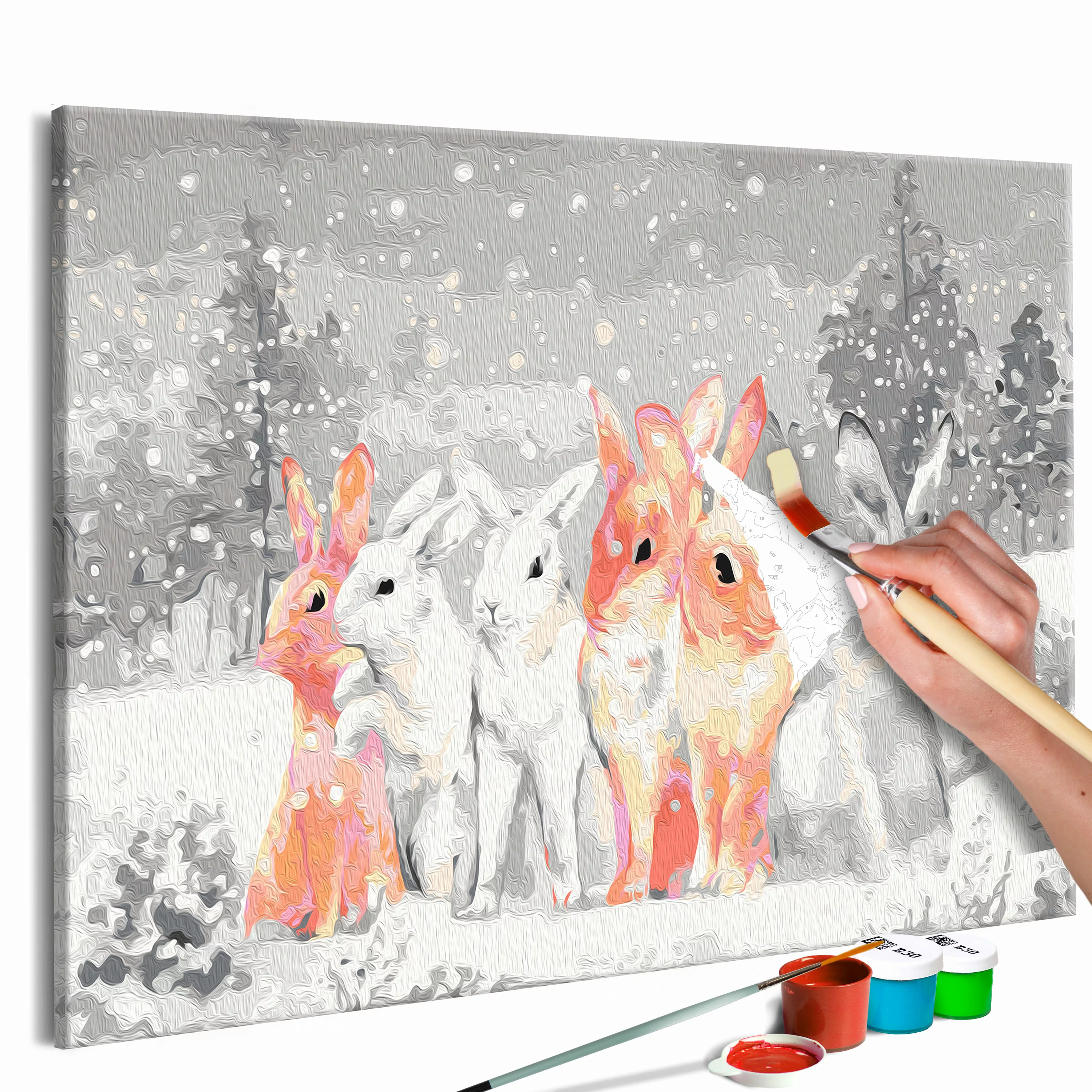 Malen Nach Zahlen - Winter Bunnies günstig online kaufen