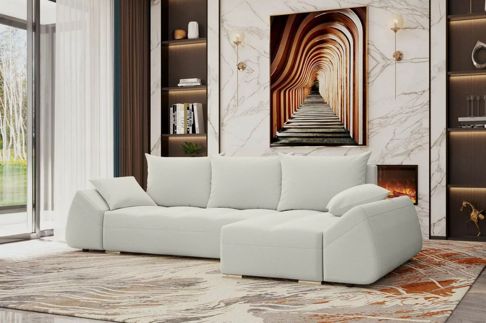 Stylefy Ecksofa Cascade, L-Form, Eckcouch, Sofa, Sitzkomfort, mit Bettfunkt günstig online kaufen
