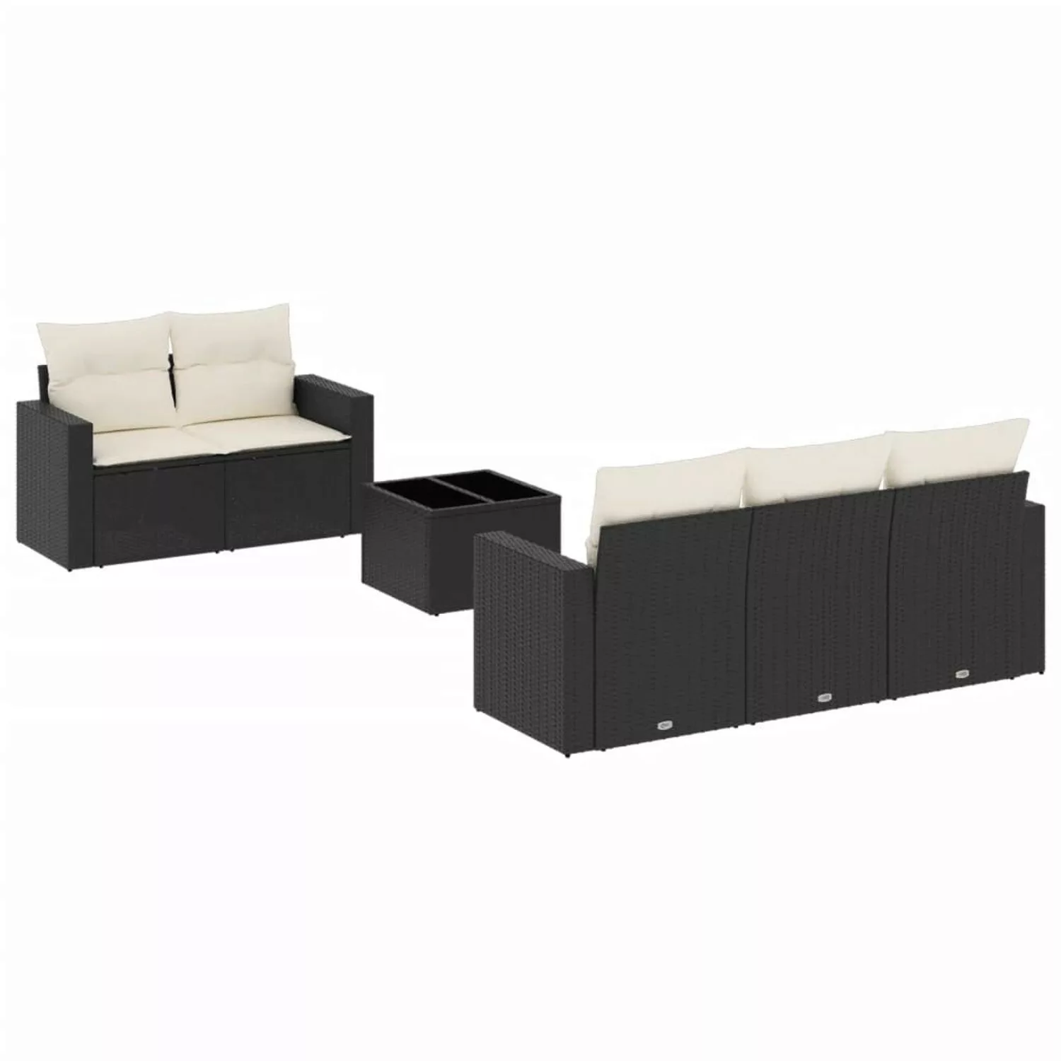 vidaXL 6-tlg Garten-Sofagarnitur mit Kissen Schwarz Poly Rattan Modell 30 günstig online kaufen