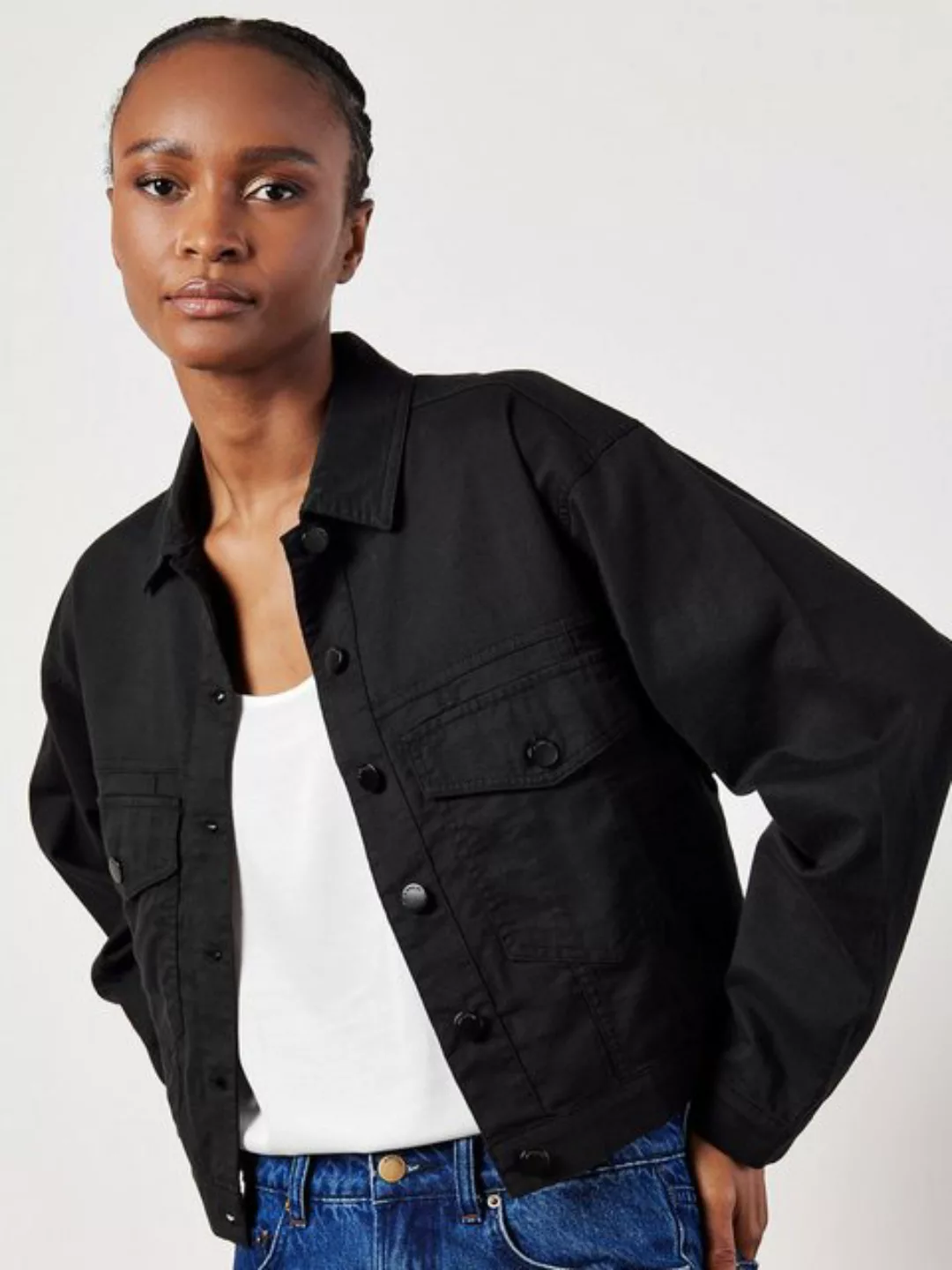 Apricot Kurzblazer Boxy Twill Jacket, mit Kontrastknöpfen günstig online kaufen