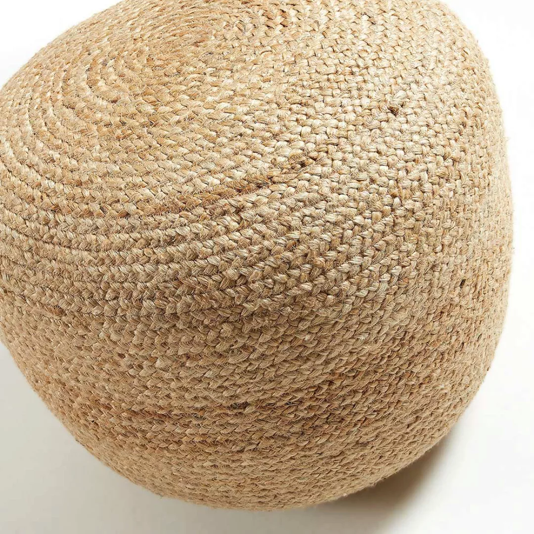 Sitzpouf in Beige Jute Geflecht günstig online kaufen