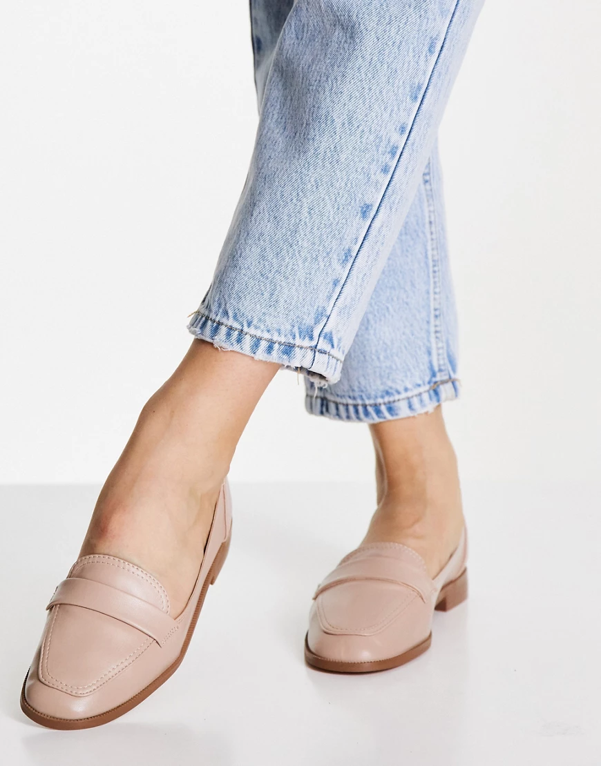 ASOS DESIGN – Mussy – Flache Loafer in Rouge-Rosa günstig online kaufen