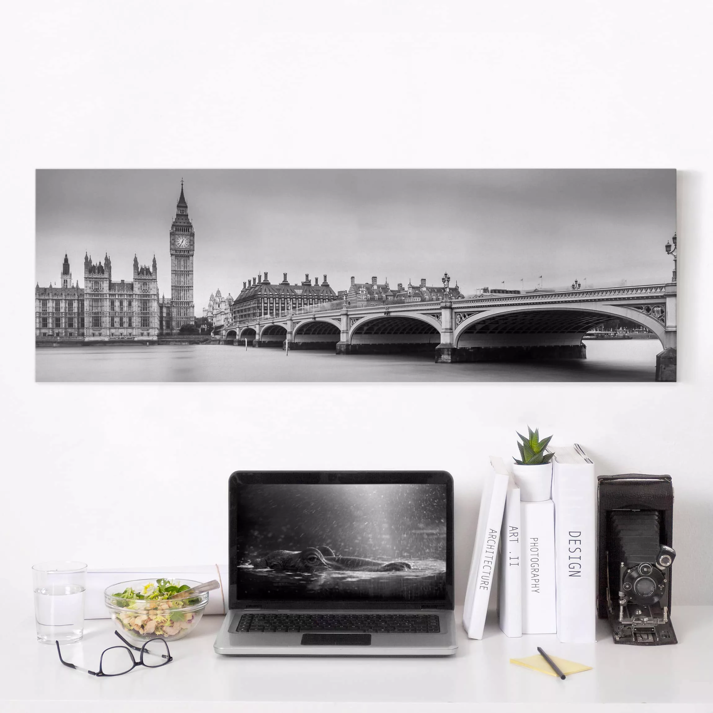 Leinwandbild London - Panorama Westminster Brücke und Big Ben günstig online kaufen