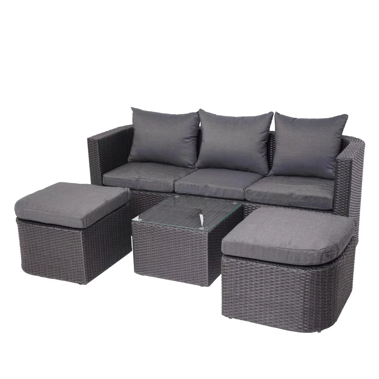 MCW Lounge-Set J37 4-Teilig Anthrazit Kissen Dunkelgrau günstig online kaufen