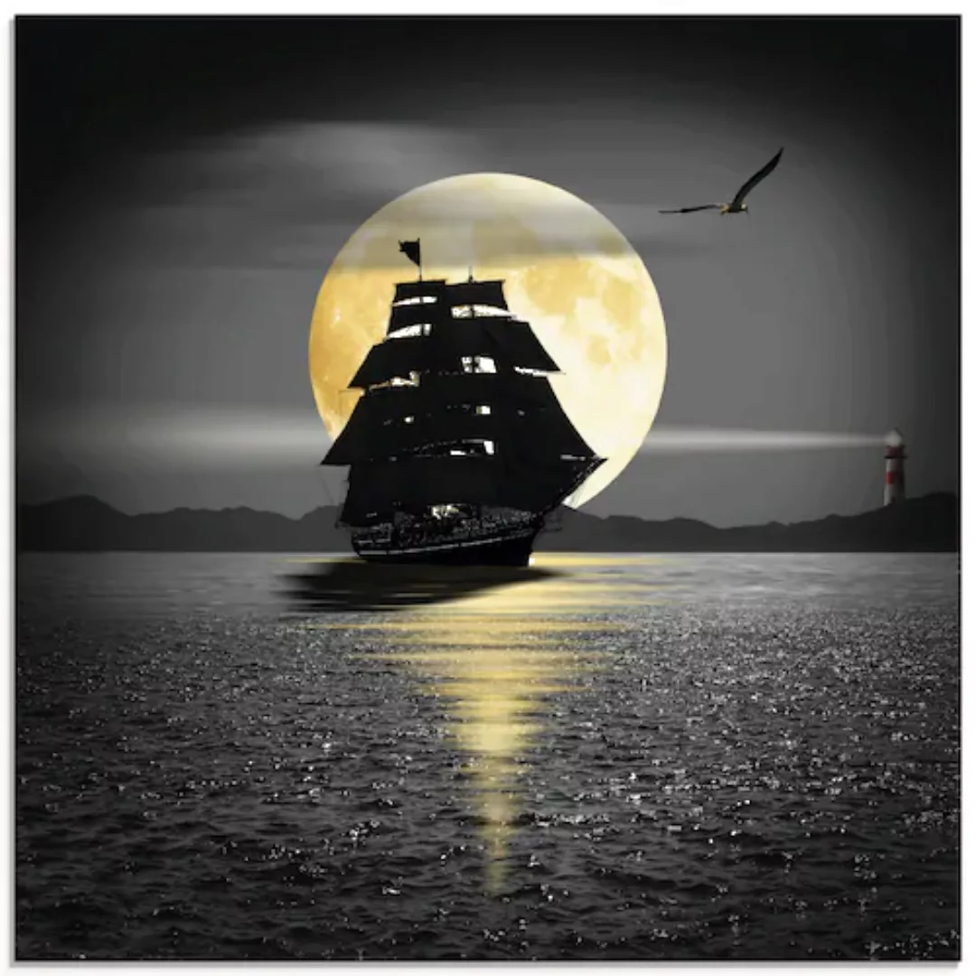 Artland Glasbild »Ein Schiff mit schwarzen Segeln«, Boote & Schiffe, (1 St. günstig online kaufen